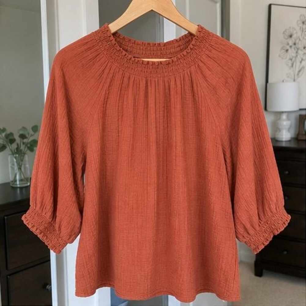 Emerald Smocked Top